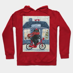 Christmas Gift Shop Bicycle Ride Hoodie